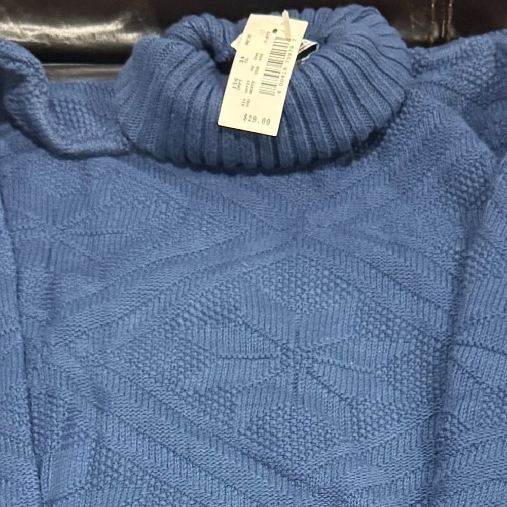 Women Blue Turtleneck Sweater